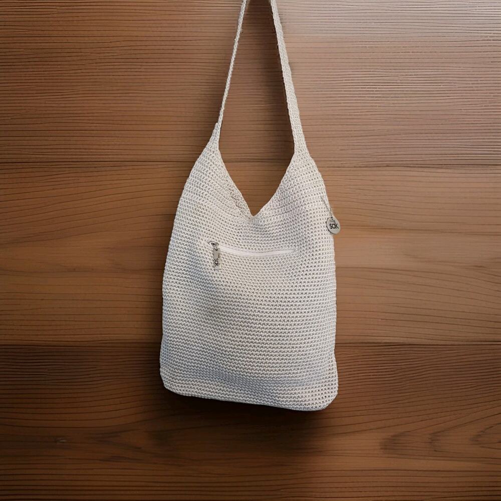 The Sak Off White Hobo Shoulder Bag 24x11x2 Shoulder Strap Drop Bag Charm